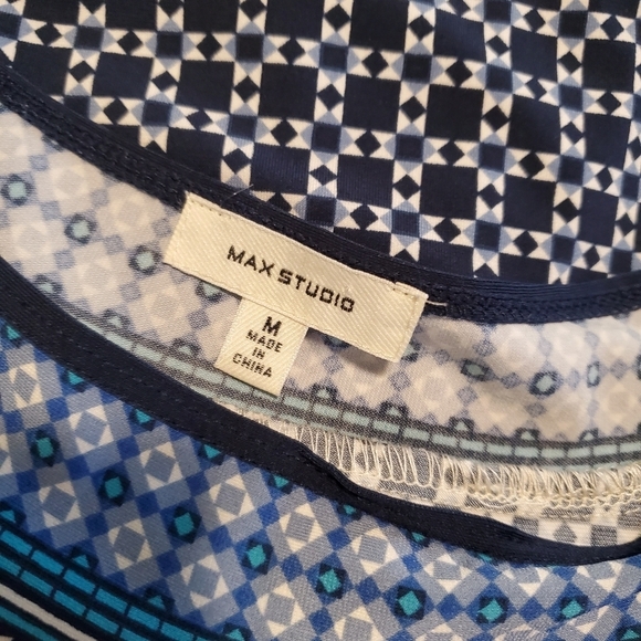 Max Studio Geometric Print Sleeveless Knit Dress Size Medium, Stretchy - Picture 5 of 8